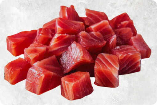 Frozen Yellowfin Tuna Cube, Natural/ Co/ Ts/ Vitamin treated