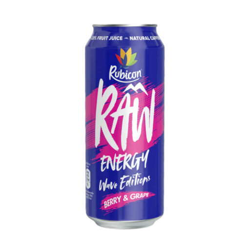 Rubicon Raw Energy Wave Editions Berry Grape Drink 12 x 500ml Priced Cans
