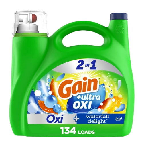 Gain Ultra Oxi Liquid Laundry Detergent, Waterfall Delight Scent, 194 fl oz, 134 Loads
